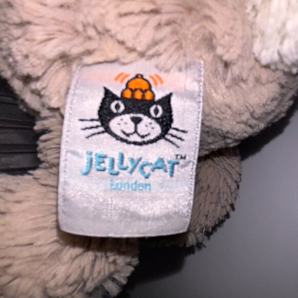 Jellycat Bashful Bunny Gray Fur Plush White Tail Fresh and Clean 11" Tall - Picture 8 of 13